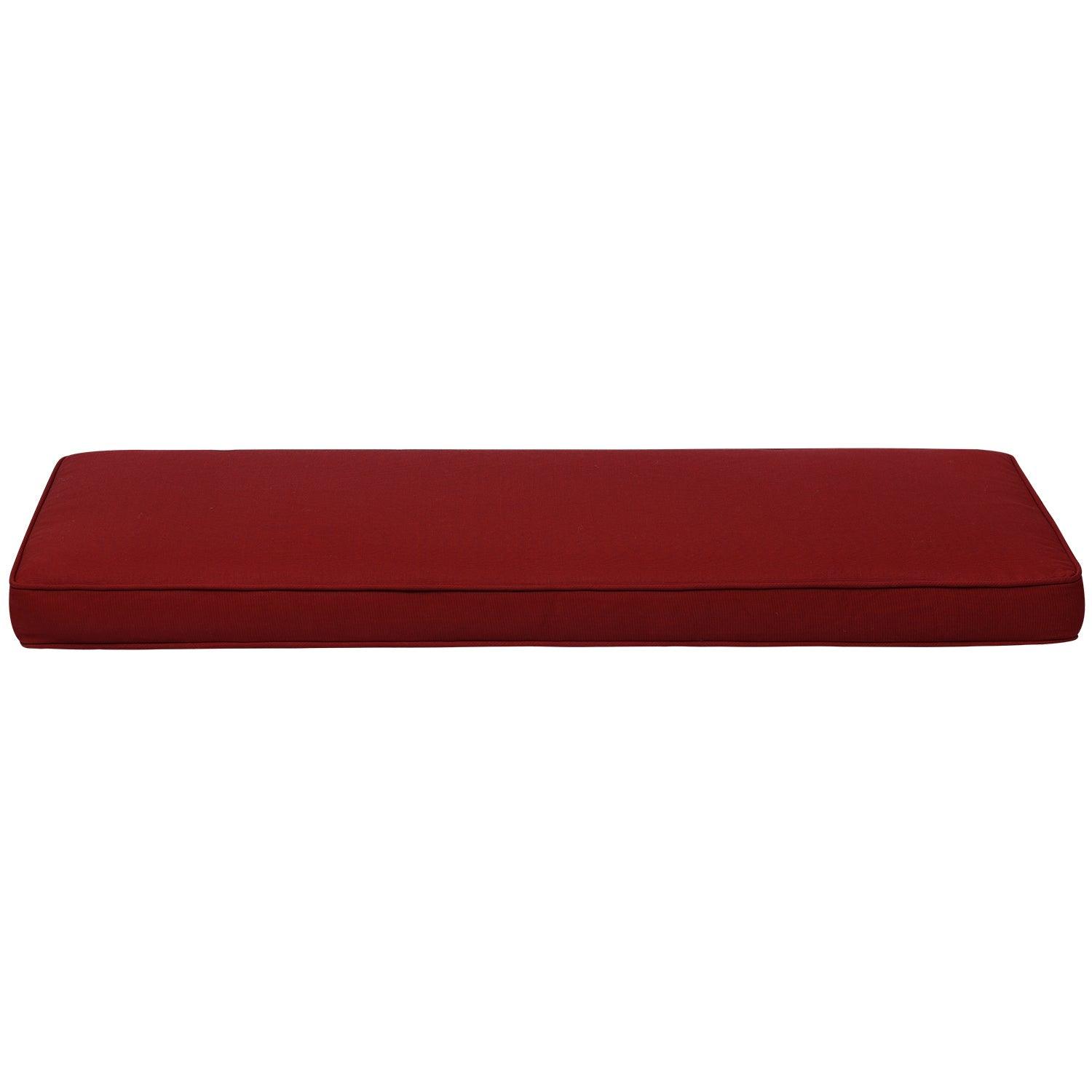 Patio Bench Cushion 46.5” x 17.5” x 3” CUSHION Aoodor Wine Red